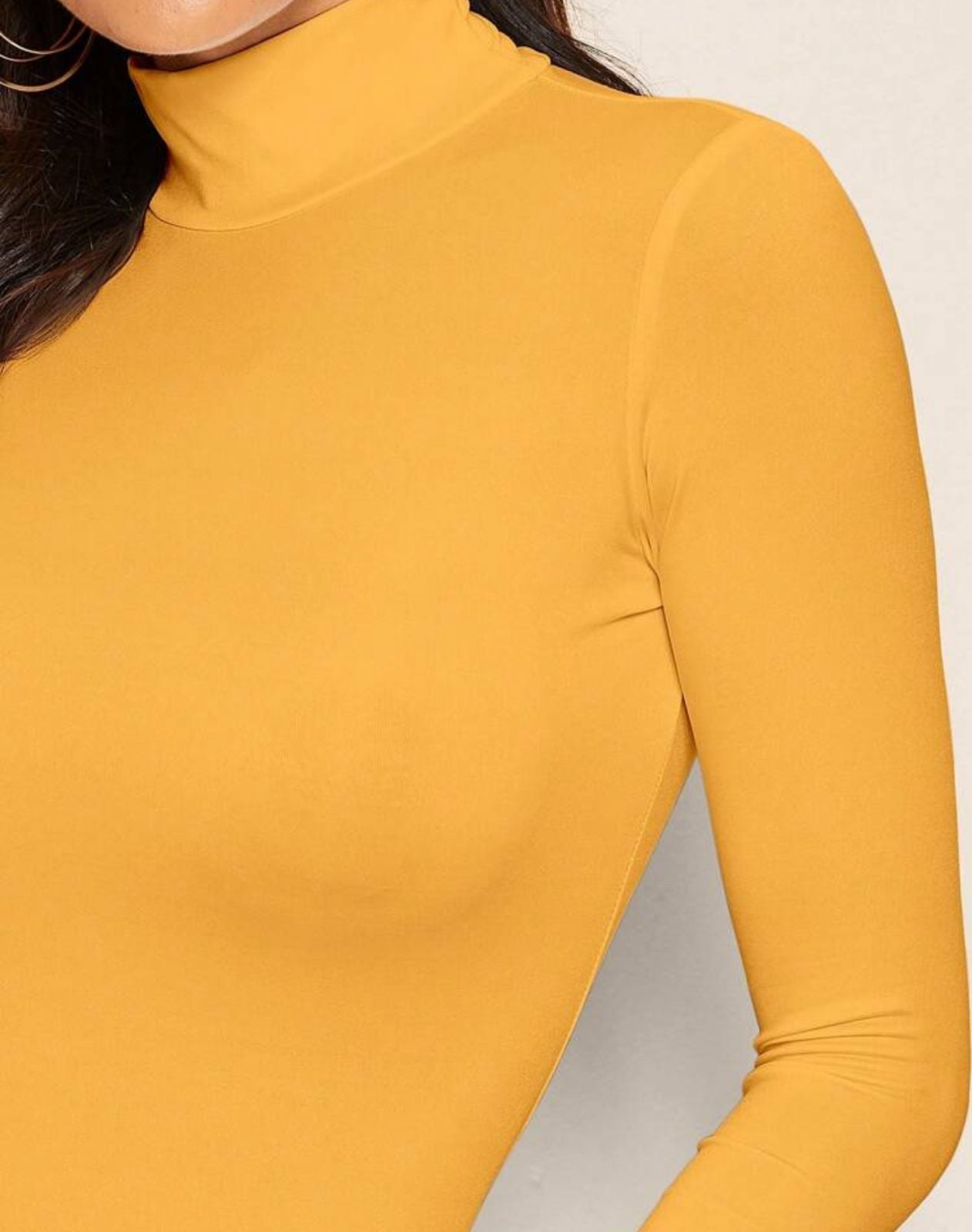 Solid Mock Neck Slim